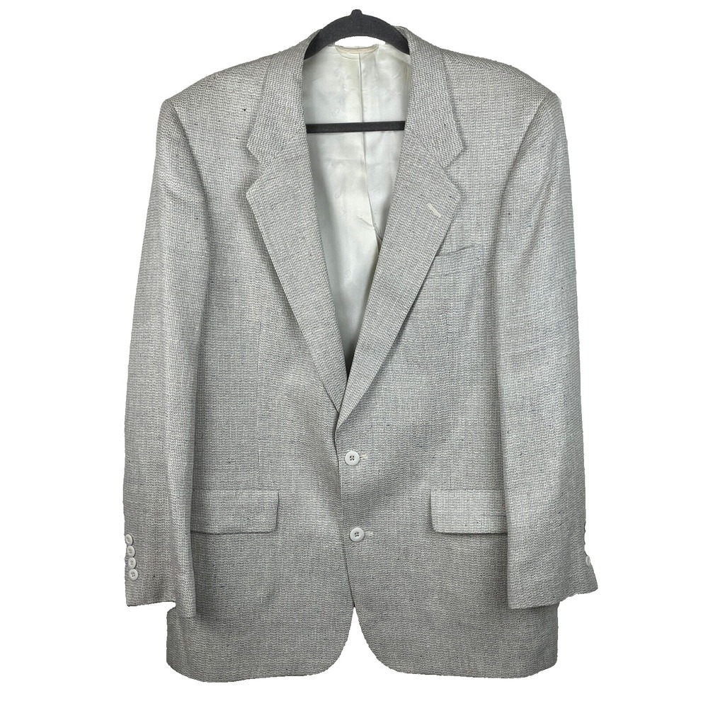 Vintage Christian Dior 44L Silk Tweed Blazer Jacket Old Money Quiet Luxury RARE‎